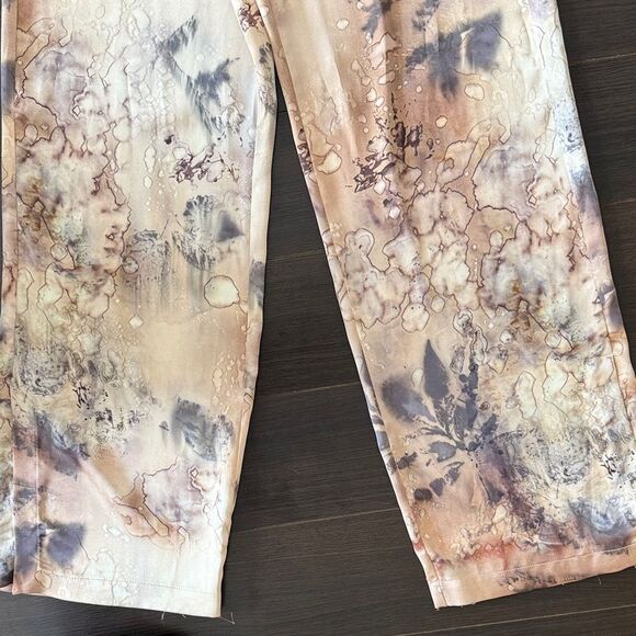 ZARA Full Length Printed Brown satin Women's Pants, Small - Picture 9 of 10